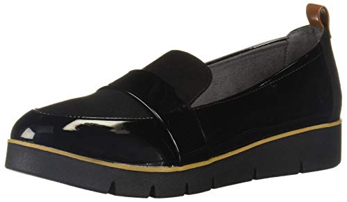 Dr. Scholl's Shoes Women's Webster Loafer, Black Patent/Microfiber, 8 Wide US