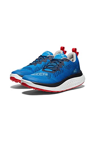 KEEN Men's WK400 Performance Breathable Walking Shoes, Austern/Red Carpet, 8.5