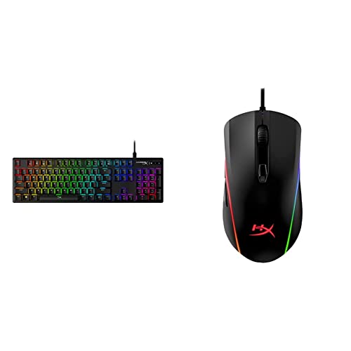 HyperX Alloy Origins - Mechanical Gaming Keyboard, Software-Controlled Light & Pulsefire Surge - RGB Wired Optical Gaming Mouse, Pixart 3389 Sensor up to 16000 DPI, Ergonomic, 6 Programmable Buttons