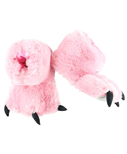 Lazy One Animal Paw Slippers for Kids and Adults, Fun Costume for Kids, Cozy Furry Slippers (Pink, Medium)
