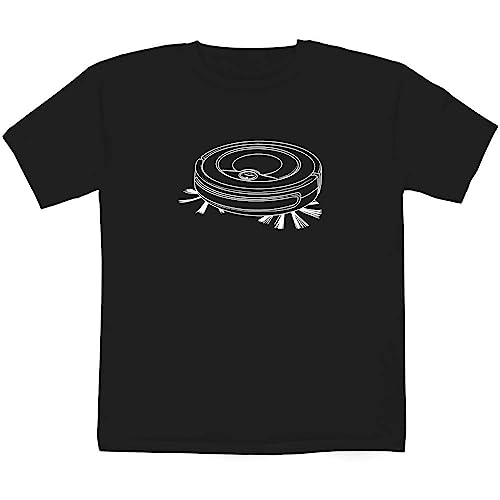 Azeeda 7-8 Years 'Robot Vacuum' Children's/Kid's T-Shirt (Black) (TS00326694)