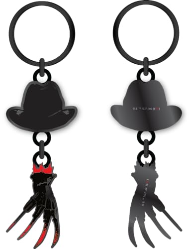 Bioworld Nightmare On Elm Street Freddy's Hat and Knife Glove Metal Keychain