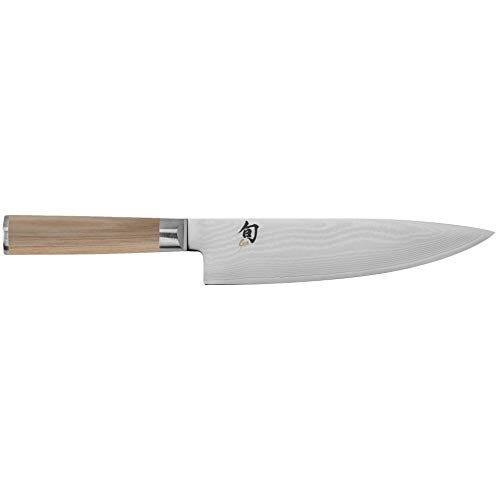 Shun Cutlery Classic Blonde Chef's Knife 8”, Thin, Light Kitchen Knife, Ideal for All-Around Food Preparation, Authentic, Handcrafted Japanese, Professional Chef Knife