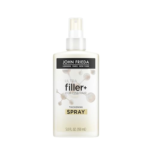John Frieda ULTRAfiller+ Thickening Spray for Fine Hair, Volumizing Spray, Biotin and Hyaluronic Acid Hair Thickening Spray, 5 Oz
