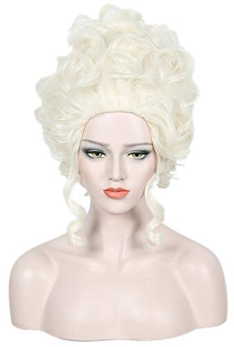 Linfairy Short Blonde Wig for Women fits 50s 80s Costume