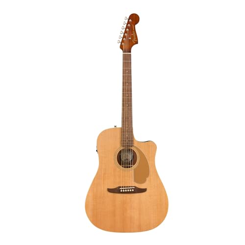 Fender Redondo Player Acoustic Guitar, with 2-Year Warranty, Natural, Walnut Fingerboard