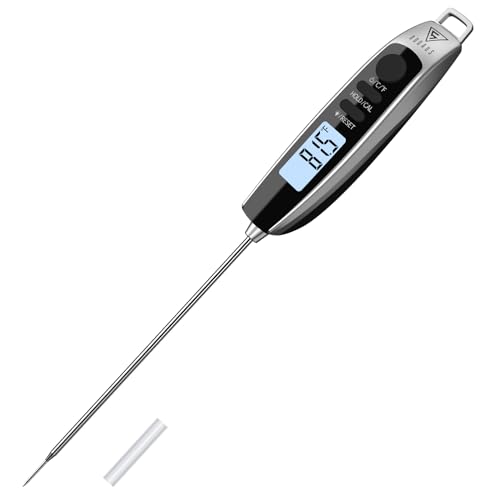 DOQAUS Digital Meat Thermometer, Instant Read Food Thermometer for Cooking Kitchen Candy with Super Long Probe for Turkey Water Grill Smoker Oil Deep Fry
