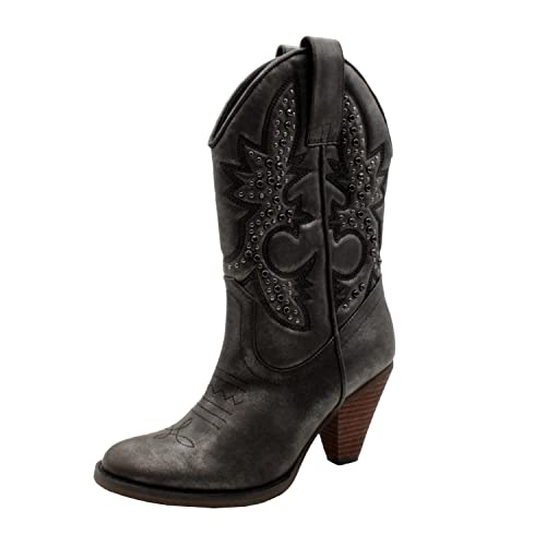 Very Volatile Women's Arienette Western Boot,Black,9 B US