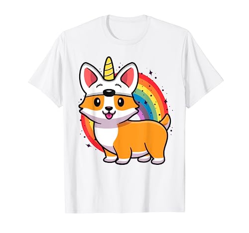 Corgicorn Unicorn Corgi Shirt For Kids Funny Rainbow Corgi T-Shirt