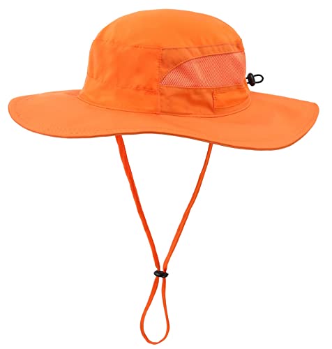 Connectyle Boys Girls Bucket Sun Hat Adjustable Safari Hat Wide Brim Outdoor Summer Hat M Orange