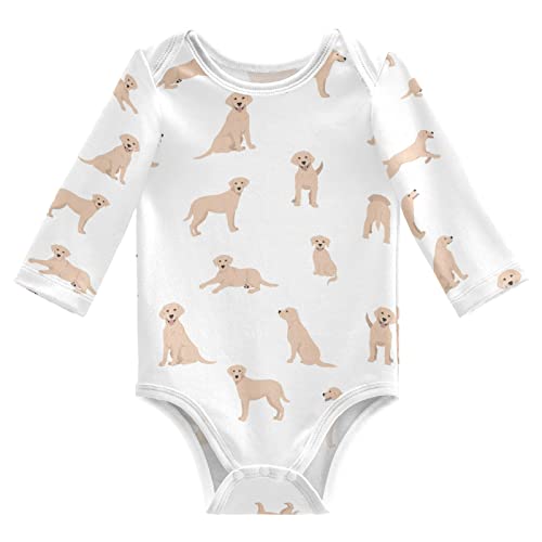 vvfelixl Baby Bodysuits Labrador Retriever Dog Long Sleeve Cotton Baby Clothes For Boys Girls 3-6 Months