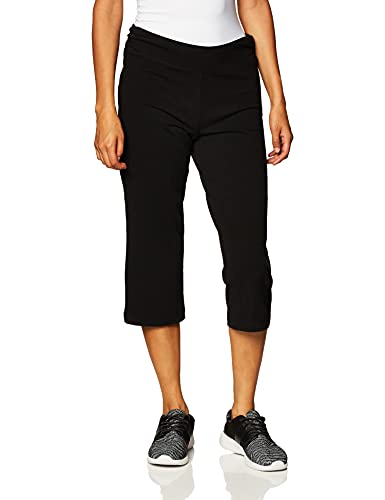 Danskin Women's Essential Sleek Fit Crop Pant, Black, X-Large