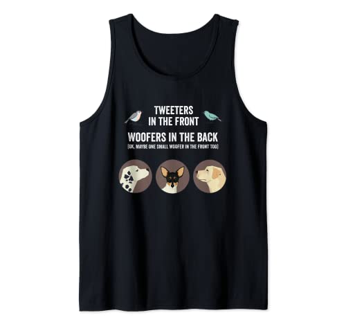 Funny Woofers and Tweeters Dog and Bird Pet Design Tank Top