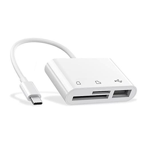 RayCue USB C to Micro SD TF Memory Card Reader, 3-in-1 USB Camera Card Reader Adapter Compatible with iPhone 15,iPad Pro, MacBook Pro/Air, Chromebook XPS, Galaxy S10/S9 and More USB C Devices