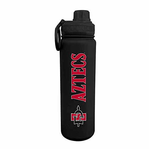 Campus Colors NCAA Stainless Steel Water Bottle - Twist on cap - 24 oz - Carry Clip - Keeps Your Drinks Hot or Cold for Hours (Purdue Boilermakers - Black)