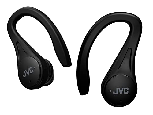 JVC Sport True Wireless Earbuds Headphones, Lightweight and Compact, Long Battery Life (up to 30 Hours), Sound with Neodymium Magnet Driver, Water Resistance (IPX5) - HAEC25TB (Black), Small