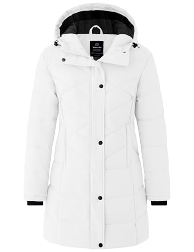 wantdo Women's Plus Size Puffer Coats Recycled Hooded Winter Jacket (Ivory 2X-Large)