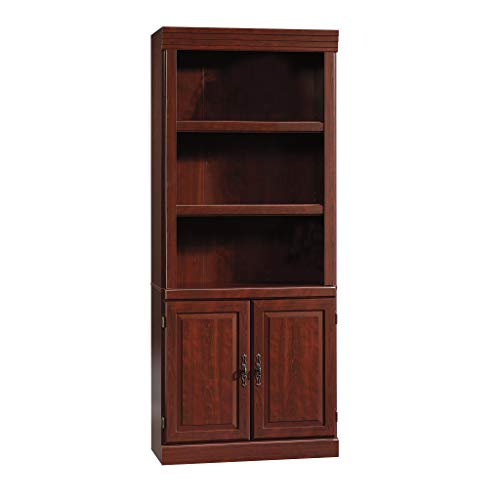 Sauder Heritage Hill Library with Doors/Book Shelf, L: 29.80' x W: 12.99' x H: 71.26', Classic Cherry finish