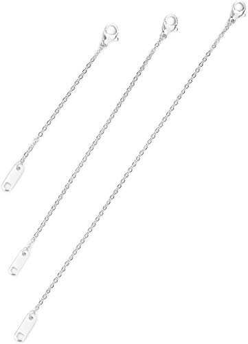 Altitude Boutique 18k Gold Plated Necklace Extenders | Delicate Necklace Extender Chain Set for Women | 3 Piece Set, Hypoallergenic Extensions 2”, 4”, 6” Inches in Gold, Rose Gold, or Silver (Silver)