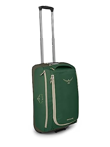 Osprey Daylite 40L Carry On Travel Wheeled Duffel Bag, Green Canopy/Green Creek