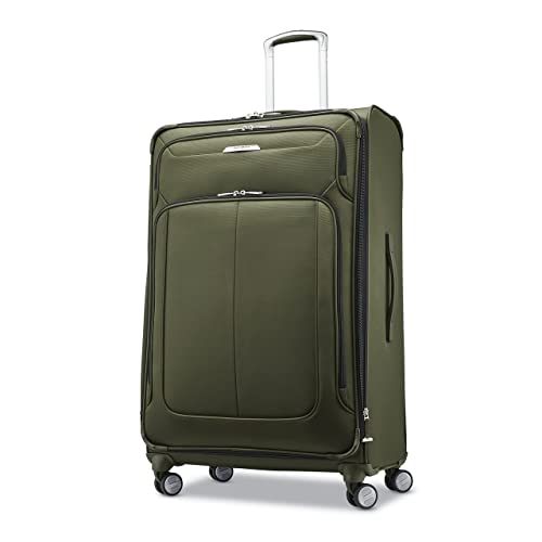 Samsonite Solyte DLX Softside Expandable Luggage with Spinner Wheels, Cedar Green, Checked-Large 29-Inch