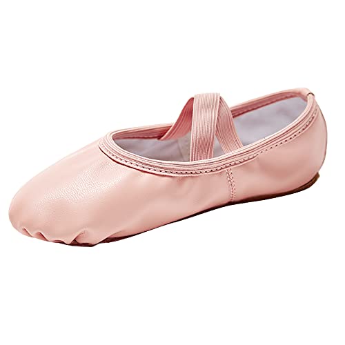 Stelle Ballet Shoes for Girls Toddler Dance Slippers Soft Leather Ballerina Boys Shoes for Toddler/Little Kid/Big Kid/Women(Ballet Pink, 12ML)