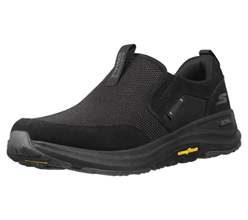 Skechers Men's Go Walk Outdoor-Athletic Slip-On Trail Hiking Shoes with Air Cooled Memory Foam, Black, 10.5