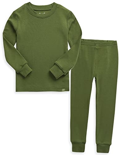VAENAIT BABY Kids Long Sleeve Sleepwear Pajamas 2pcs Set Modal Olive XL