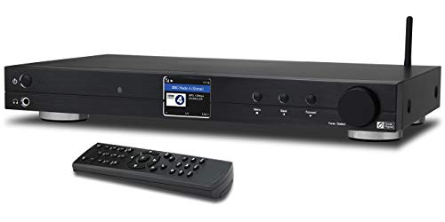 Ocean Digital WiFi Internet Component Radio Tuner (430 mm) WR10 FM/ Ethernet Bluetooth Receiver 2.4' Color Display with Digital Output to Connect Hi-Fi System -Black