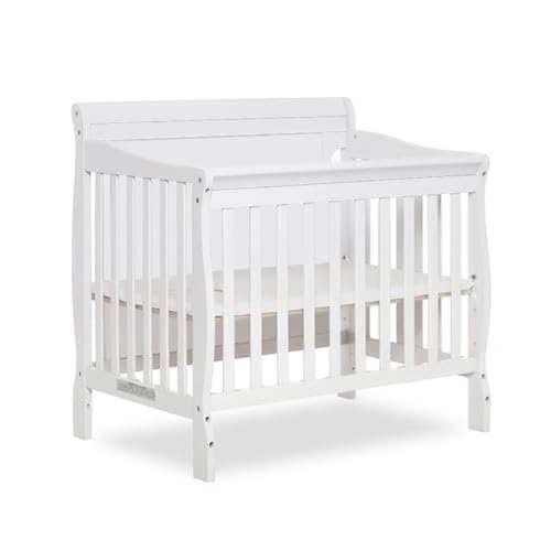 Dream On Me Alice 3-in-1 Full Panel Convertible Mini Crib, White, Greenguard Gold Certified