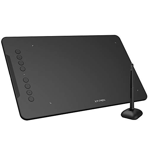 XPPen Deco 01 V2 Graphics Tablet 10x6.25 Inch Drawing Tablet 8192 Levels Pressure Battery-Free Pen with Tilt Function Android/Chromebook Supported Online Teaching Tablet Black