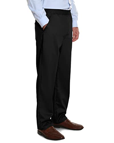 Pembrook Mens Elastic Waist Pants for Seniors - Black Elastic Waist Pants for Men | Relax Fit Mens Elastic Waist Jeans | Elderly Men's Jeans with Elastic Waist