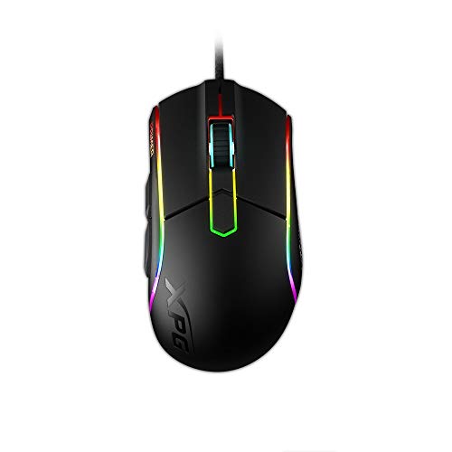 XPG Primer Wired RGB Gaming Mouse 12000 DPI Mechanical Switches Rubber Side Grips (Primer-BKCWW)