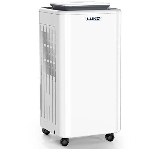 LUKO 2000 Sq. Ft Dehumidifiers for Large Room and Basements, 30 Pints Dehumidifier with Drain Hose, Auto or Manual Drainage, 0.528 Gallon Water Tank, Auto Defrost, Dry Clothes Function, 24H Timer