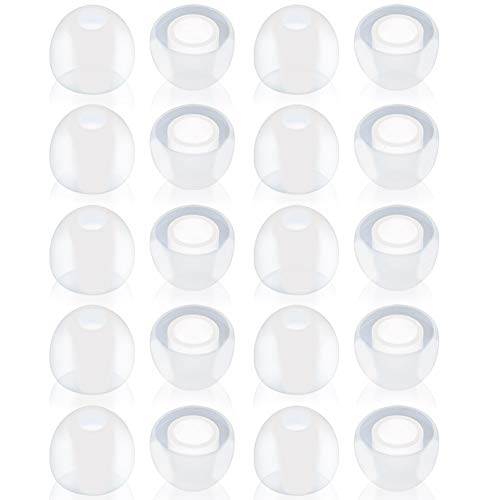 Bluecell 10 Pairs Small Clear color Silicone Replacement Ear Buds Tips for Audio-Technica Skullcandy Monster Sony Ultimate Ears Sharp Sennheiser Plantronics TDK Phillips Panasonic Denon Griffin JVC