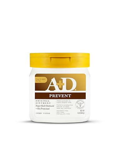 A+D Original Diaper Rash Ointment, Prevents & Protects Diaper Rash, Moisturizes & Heals Dry Skin With Vitamins A&D, 16oz Jar