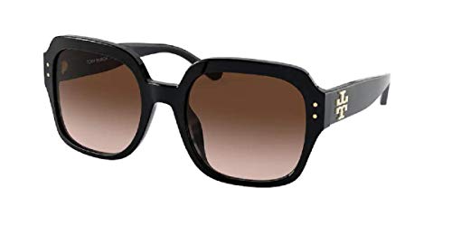 Tory Burch TY7143U 170913 56M Black/Dark Brown Gradient Square Sunglasses for Women + BUNDLE with Designer iWear Eyewear Kit