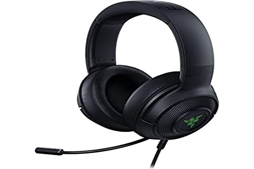 Razer Kraken V3 X Wired Gaming Headset: 7.1 Surround Sound - Triforce 40mm Drivers - HyperClear Bendable Cardioid Mic - Chroma RGB Lighting - for PC - Classic Black (Renewed)