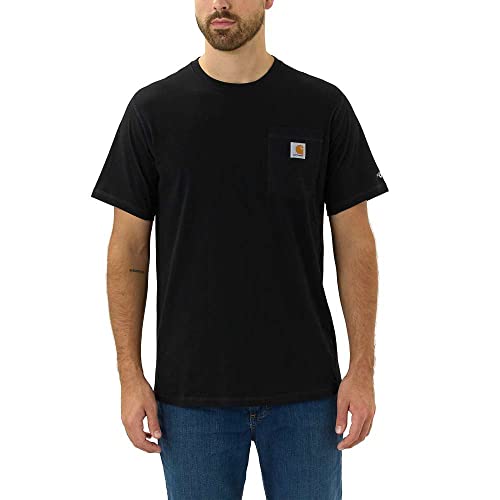 Carhartt Men's Force Relaxed Fit Midweight Short-Sleeve Pocket T-Shirt, Black, Large
