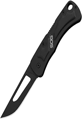 SOG Folding Knife Small Knife – Centi II EDC Pocket Knife for Men Women w/ 2.1 Inch Small Knife Blades EDC Keychain Knife Set (CE1012-CP), Black