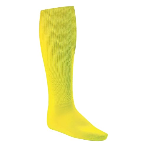 Champion Sports Rhino All Sport Socks - Machine Washable Sport Sock - for Baseball, Football, Soccer - Cushioned Tube Sock - Stay-in-Place Fit - Size M/8.5-10 - Neon Yellow