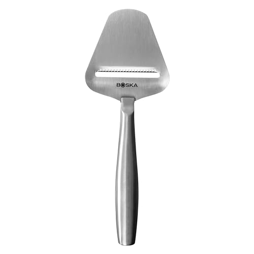 BOSKA Stainless Steel Cheese Slicer - Copenhagen For All Types of Cheese - Multi-Functional Cheese Slicer - Handheld Slicer - Silver Non-Stick - Dishwasher Safe - For Kitchen Cooking