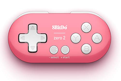 Nargos 8Bitdo Zero 2 Bluetooth Key Chain Sized Mini Controller for Nintendo Switch, Windows, Android and macOS (Pink Edition)