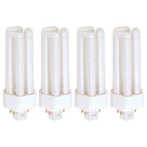 KOR (Pack of 4) PL26W/3U/4P/5000K - 26 Watt Triple Tube - GX24Q-3 (4 Pin) Base - 5000K Bright White - Compact Fluorescent Light Bulb.