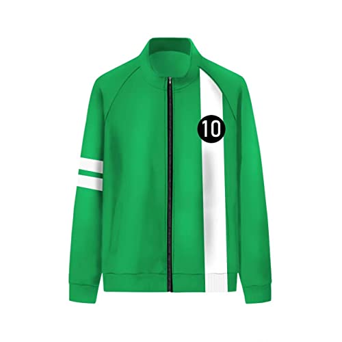 JiaRen Ben Tennyson Jacket Cosplay Adult Men Anime Cosplay Outwear Costume(L,Green)