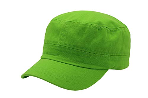 Quality Merchandise Cadet Army Cap - Military Cotton Hat, LIM Lime