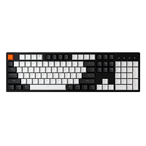 Keychron C2 Full Size Wired Mechanical Keyboard for Mac, Hot-swappable, Gateron G Pro Red Switch, White Backlight, 104 Keys ABS keycaps Gaming Keyboard for Windows,Type-C Braid Cable