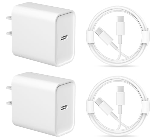 iPhone 15 Charger 2 Pack iPad Pro Charger USB C Wall Charger 6FT USB-C Wall Charger Compatible with iPhone 15/iPhone 15 iPro/iPhone 15 Pro Max,iPad Pro/Samsung/Android Phones