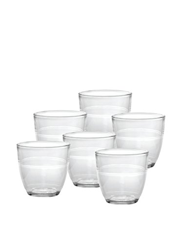 Duralex Made In France Gigogne Glass Tumbler Drinking Glasses, 5.75 ounce - Set of 6, Clear