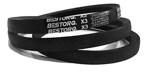 BESTORQ A43 or 4L450 V-Belt, Classic Wrapped Rubber X3 V-Belt, Black, 45' Outside Circumference x .51' Width x .34' Height, Pack of 10